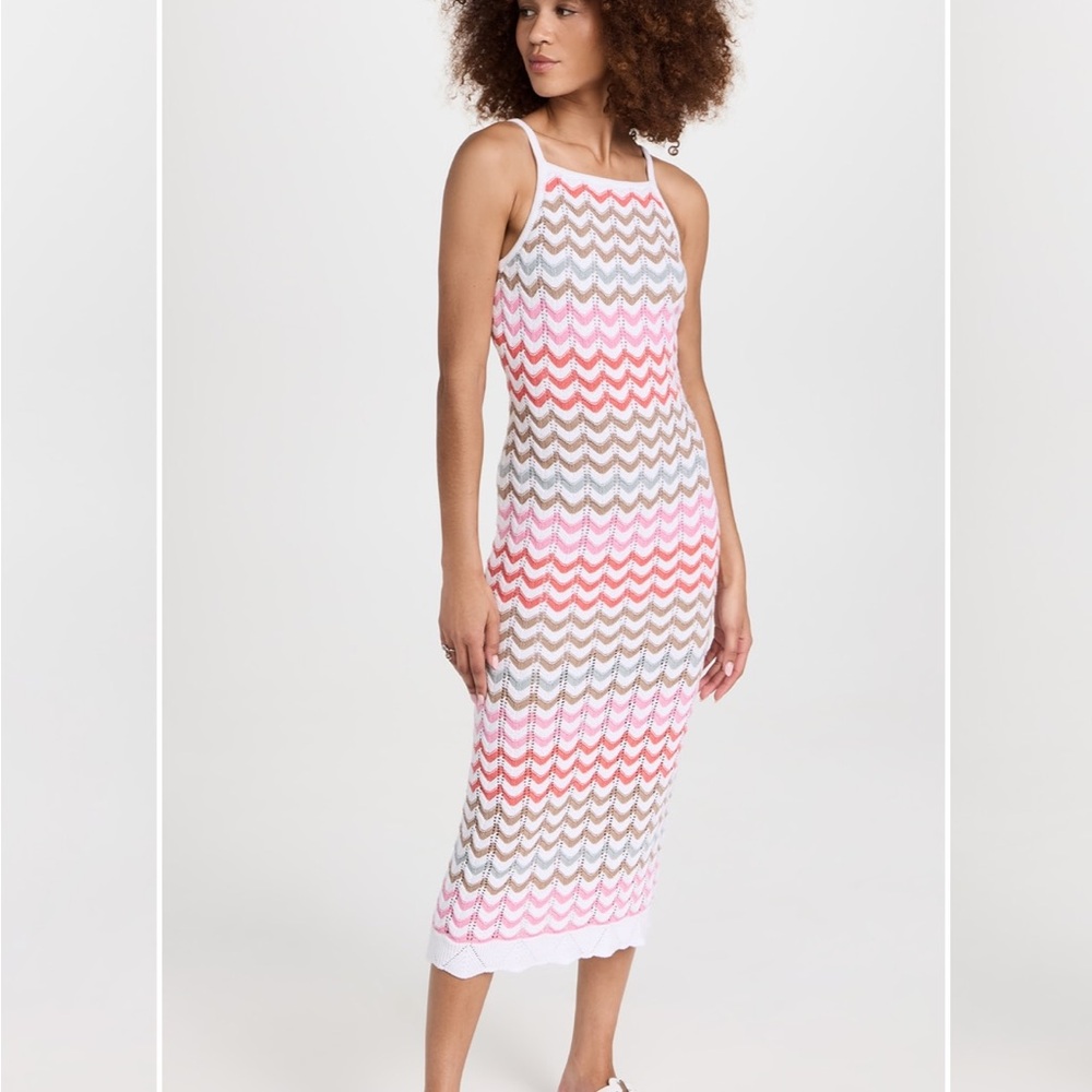 Zig zag knit halter dress from Z Supply. Multicolor, midi. Size M, like new